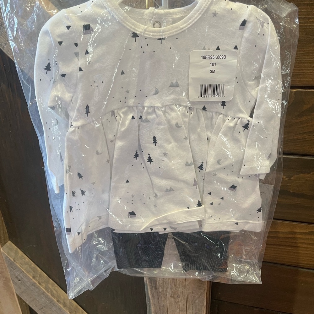 Petit Lem White and Black Patterned Kids Dress